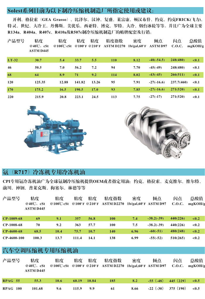 Solest LT32冷冻油